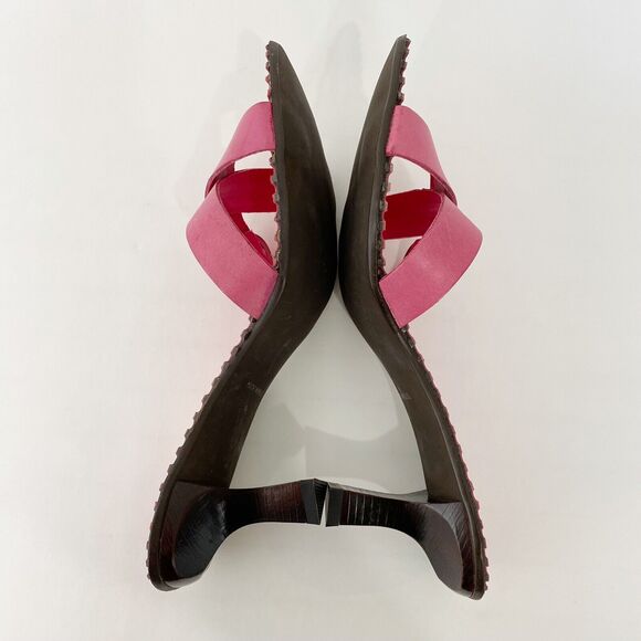 Coldwater Creek Sandal Womens Size 9 Leather Open Toe Buckle Accent 2.25" Spool - Picture 8 of 12